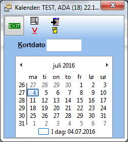 Velg dato i kalender og velg enter for å bekrefte når vaksinen er satt.