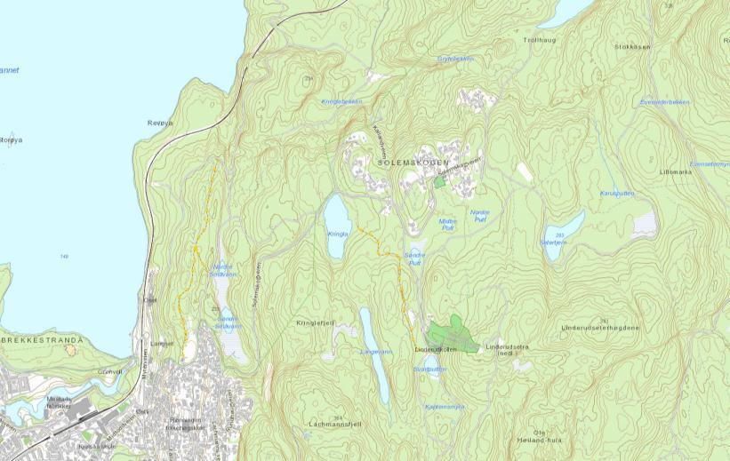 Solemskogen - Sørbråten Eksisterende bolig-/hytteområde Ingen nybygg Utvidelser kan tillates Kombinert formål