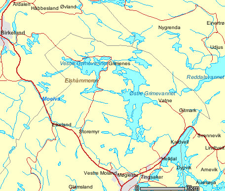 Grimevatna Kleiven (1999) har gitt en omfattende beskrivelse av vassdraget, med fiskearter, fiske, forsuringssituasjon og kalking.