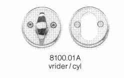 RANDI 8100.01A Skiltsett vrider/sylinder 1 sett Industripk.