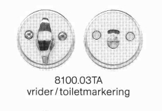 036TA Skiltsett handikapvrider/toalettskilt 1 sett  og hylsemutter. (torx 15) 47