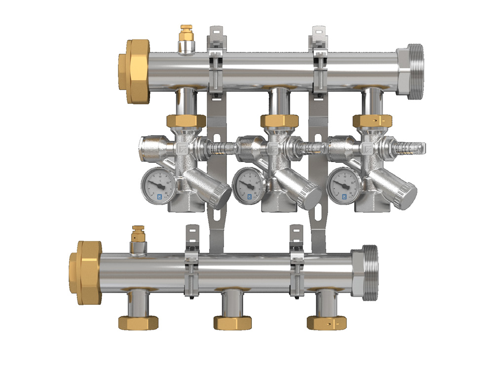 Termometeret plasseres i ventilens innstøpte dykkrør. LK OptiFlow EVO II kan også brukes sammen med LK Gruppefordeler Qmax 2.