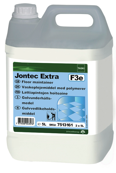 10 l vann (0,2 0,4 %) Impregner mopper med Taski Jontex Extra i siste skylle vann. Husk å bytte til LP Voksrens free hver 3. gang. Combimat Daglig Taski Jontec Extra (vaskevoks) 20 40 ml pr.