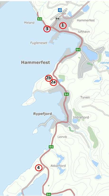 Idèfase: Tomteanalyse Finnmarkssykehuset HF NYE HAMMERFEST SYKEHUS Side 68 av 126 7 Alternativsøk I dette kapittelet drøftes de ulike alternativene i forhold til de avtalte kriteriene.