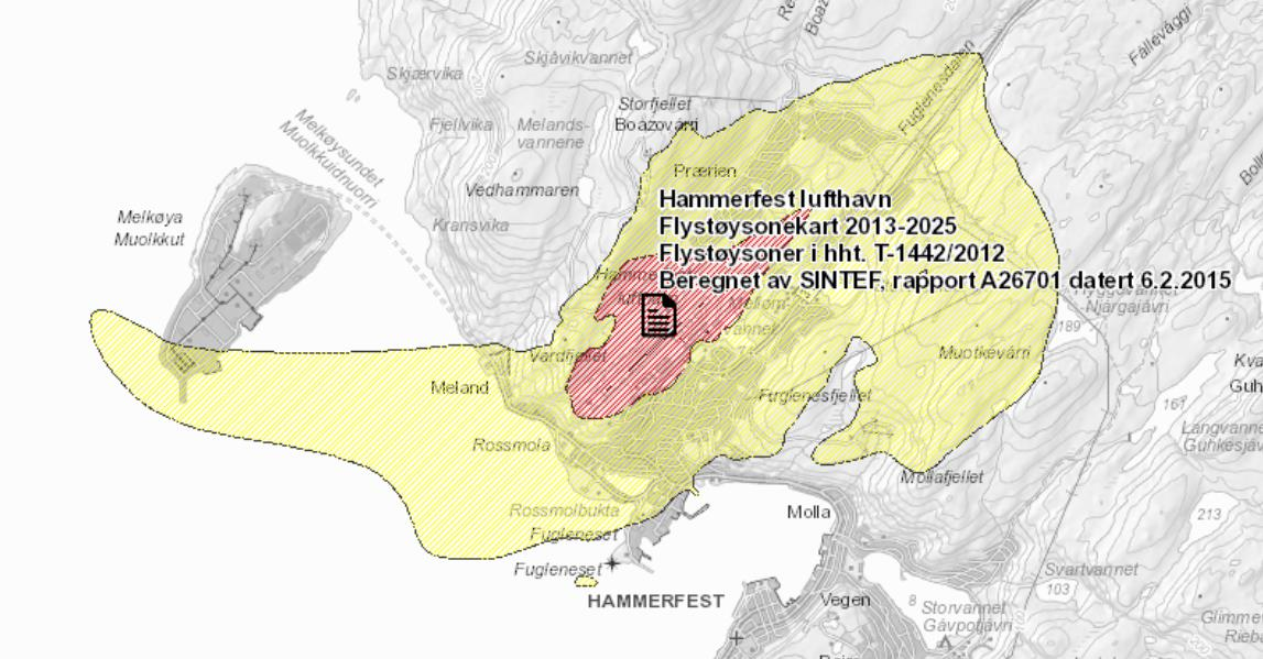 Idèfase: Tomteanalyse Finnmarkssykehuset HF NYE HAMMERFEST SYKEHUS Side 101 av 126 Hammerfest Radio, som ligger i nærheten av tomten, viser dominerende vindretning fra sør til vest.
