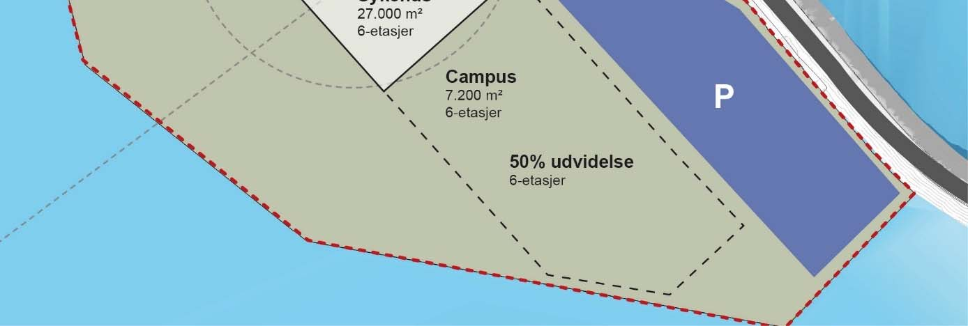 Ved avvikling av trafikk på egen tomt vil det kreve at bebyggelsesstrukturen flyttes mot vest og tomtens geometri endres.