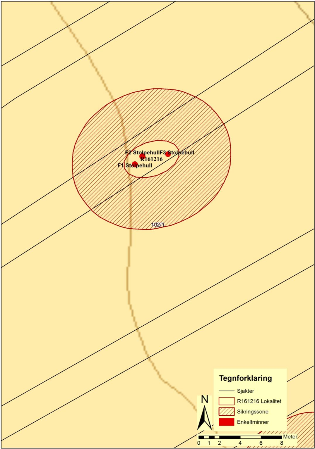 R161216 Bosetningsspor, førreformatorisk, gbnr 102/1 Solberg Funn F1 F2 F3