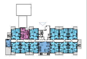etasje Fellesarealer (74 m2) i hver etasje Personalbase (43m2) i 1 etg. Kontor (9,5m2) i 2-4 etg.