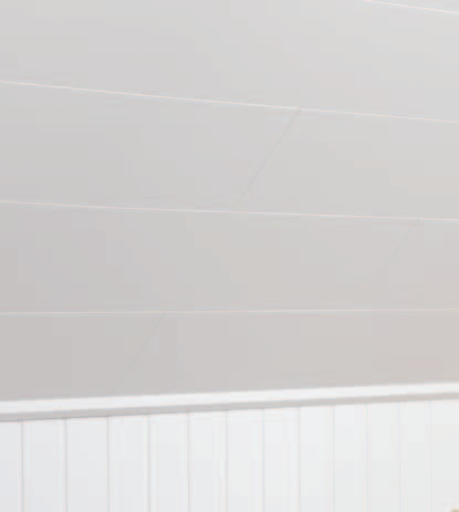 44120156 Panelbord trefiber Skygge Hvit kostemalt NCS S 0502-Y Panelbord kostemalt hvit HUNTONIT ferdigmalt takplate