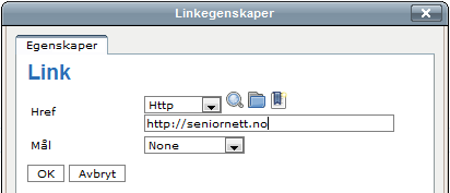 5. Href: Hvis det er en lenke til en nettside, velg Http.