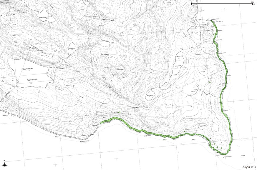8.8 Lokalitet 8. Skorpa-sørøst, rike strandberg Naturtype (%): G09 Rikt strandberg Utforming: Verdi: Undersøkt dato: 18.07.