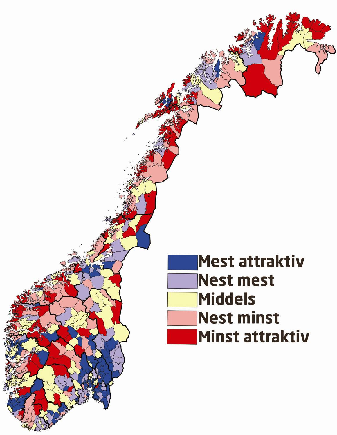 På kommunenivå er det større variasjon. Kommuner i distriktene kan gå mot strømmen, mange enkelteksempler på slike.