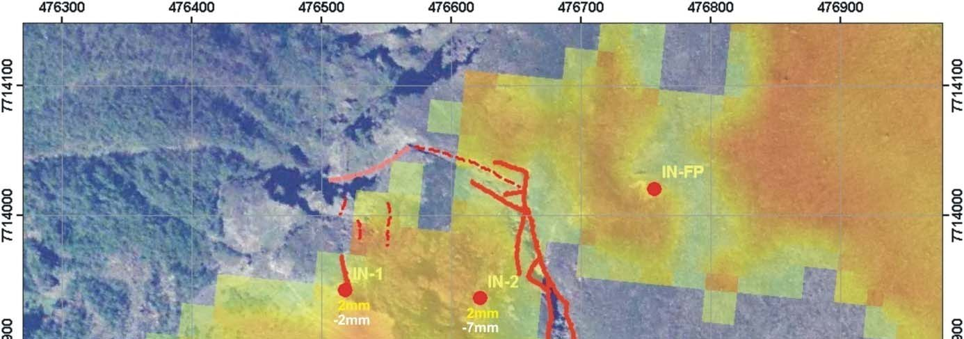 3.2 Indre Nordnes Resultatene fra GPS målingene for Indre Nordnes for perioden 2007-2008 vises i Figur 8.