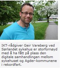 Månedens leveranser (mai juni 2013) 1) Innføring av pleie- og omsorgsmeldinger, Sørlandet Sykehus og kommunene i Agder Fra 27.