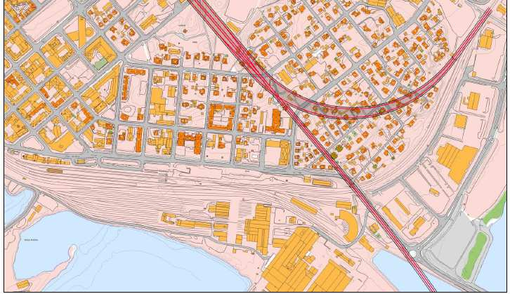 Arealer i sentrum frigis til andre formål som følge av at dagens bane fjernes.