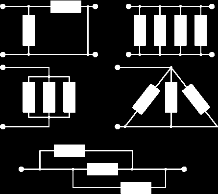 Samlet resstans en parallellkrets (forts) Hvs alle n resstorer har samme Ohm-verd blr den