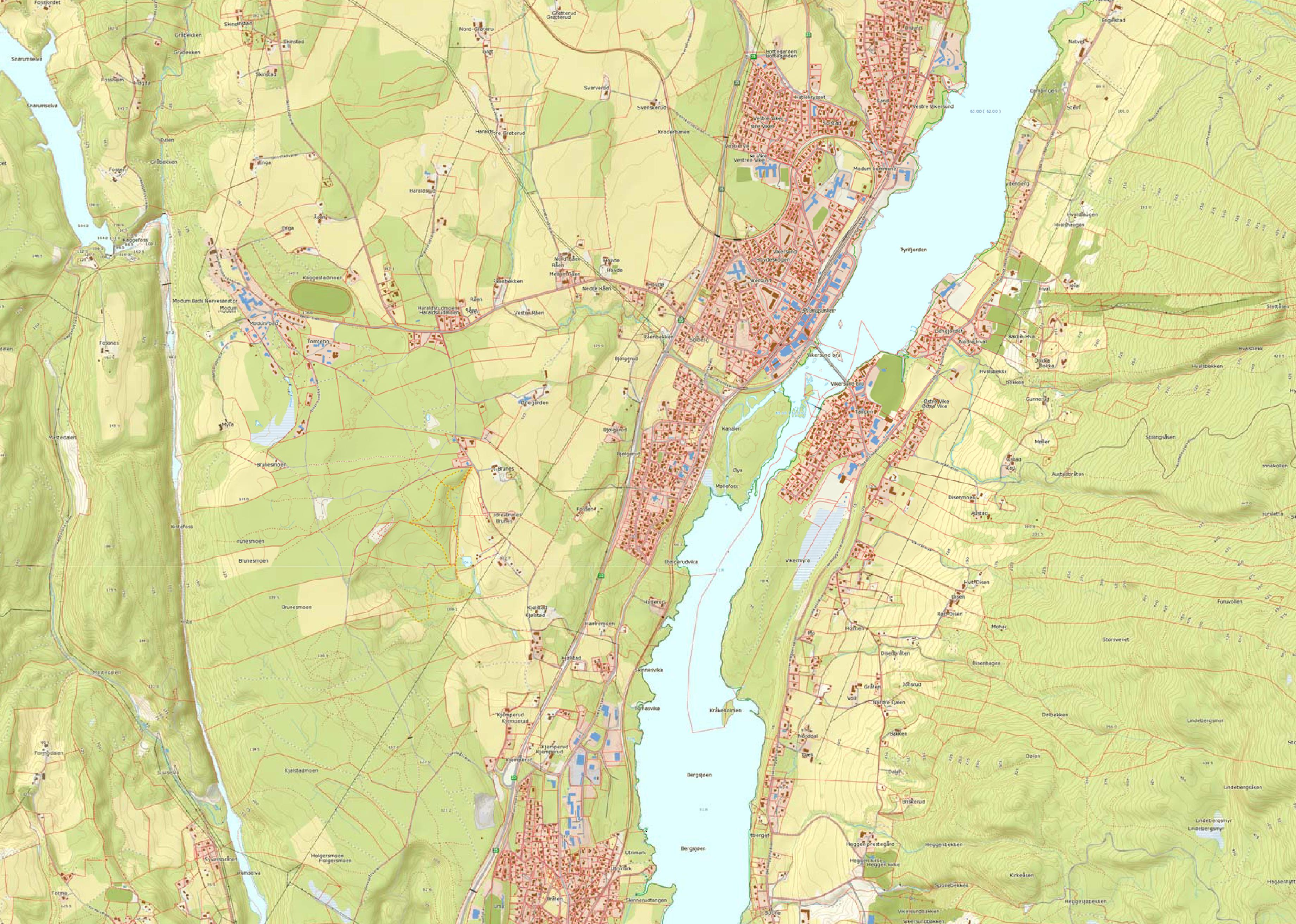 Statens vegvesen Konkurransegrunnlag Tekniske tegninger Vikerskogen gangbru Rv 35 Modum kommune TEKNISKE DATA Fra - til profil: