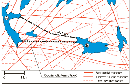 Figur 8 Opp til venstre: Flybilde av området Opp til høyre: Geologisk kart over området Nede: Geologisk profil av tunnelen [14] 3.