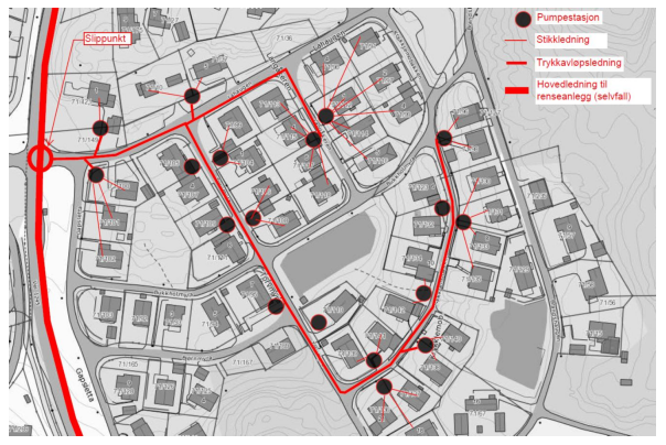 Villastrøk Eksisterende eneboligområde der det er behov for å sanere / utbedre eller etablere avløpsanlegg, men der det er utfordrende å benytte vanlig selvfallssystem.