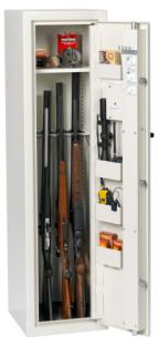 dørhyller, hylle m/uttak for lange våpen, pussestokkholder 150 kg 7 650 S1500/150-S H1500 B575 D400 mm Våpenholder for 8