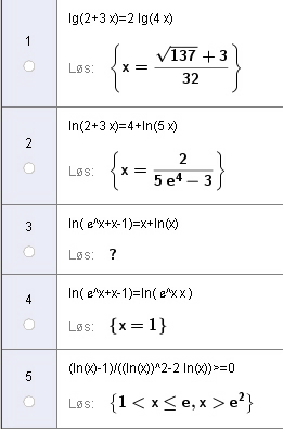 2 2 ln x 0 Vi ser at GeoGebra ikke klarer oppgave 3) uten litt hjelp på veien.