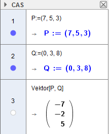 P= (,4,) og Q= (8,, 3) PQ = [8 ( ), 4, 3 ] = [9, 3, 5] 4.