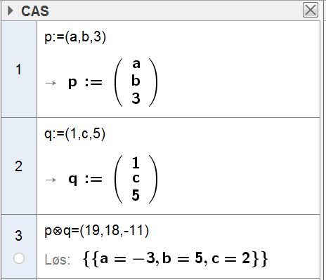 Løsninger v oppgvene i ok [, 0, ] [0, 3, 4] = ( ex + ez) ( 3ey + 4 ez) = 3( ex ey) 6( ez ey) + 4( ex ez) + 8( ez ez) = 3e + 6e 4 e = [6, 4, 3] z x y 4.