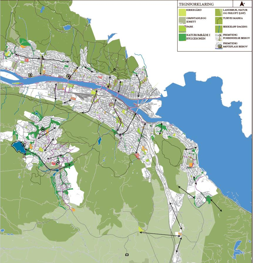 Kommuneplanens arealdel Grønnstruktur Kartet viser
