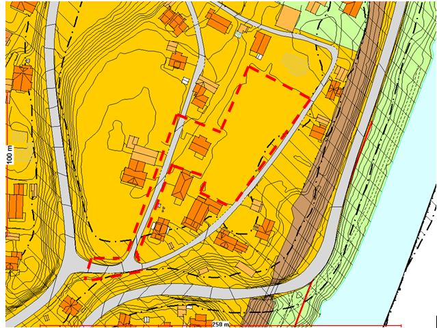 PLANPROSESSEN Gjeldende planer - Kommuneplan Planområdet er i kommuneplanen avsatt til bebyggelse og anlegg. Planområdet tangerer gul støysone.