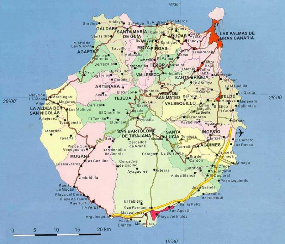 Teror Firgas Arucas Moya Santa María de Guía Gáldar For informasjon om Klima, Geografi, Opplevelser etc, se siden Gran Canaria.