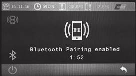 Bilde 9 12 Når Bluetooth er aktivert, tilkoble enhetene via knappen Bluetooth q i startmenyen på appen og start