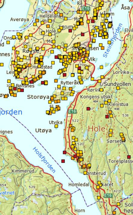 Rødlistefunn i Hole etter 2000 Uten