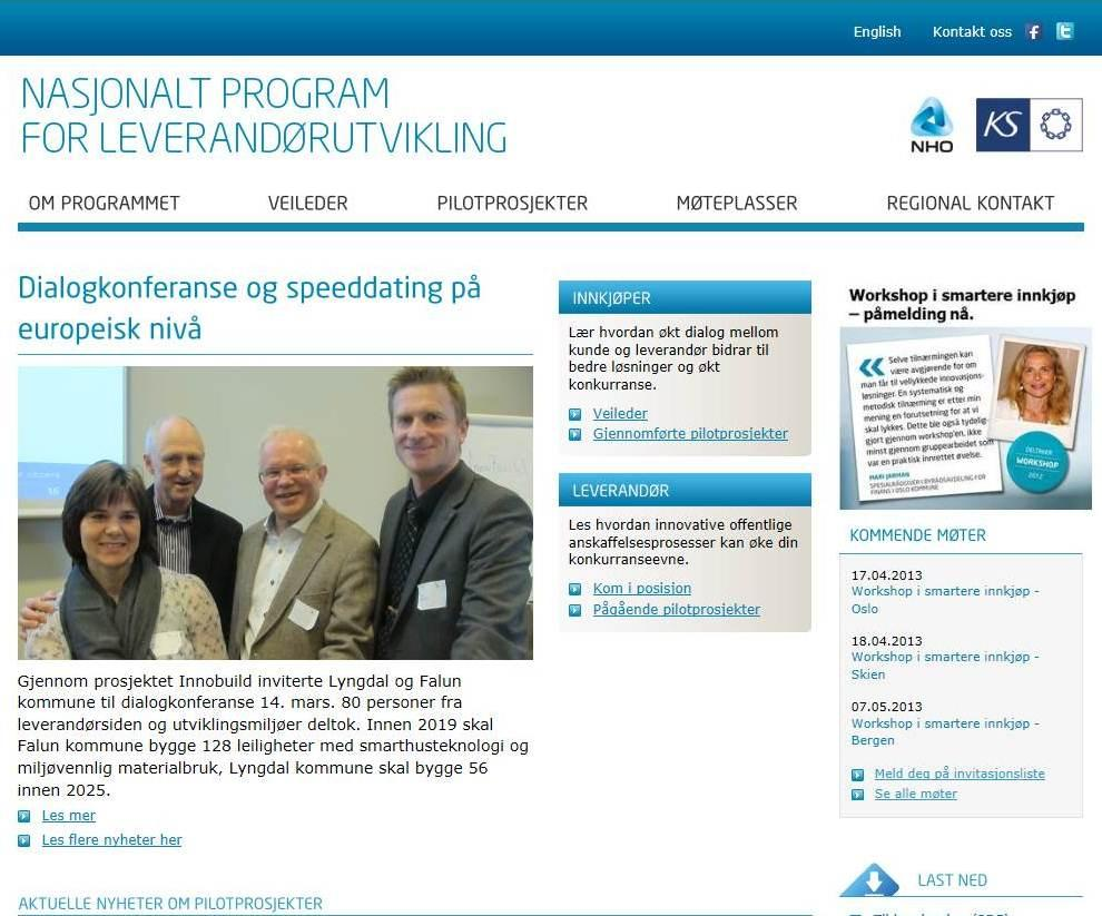 Mer informasjon www.leverandorutvikling.no www.anskaffelser.