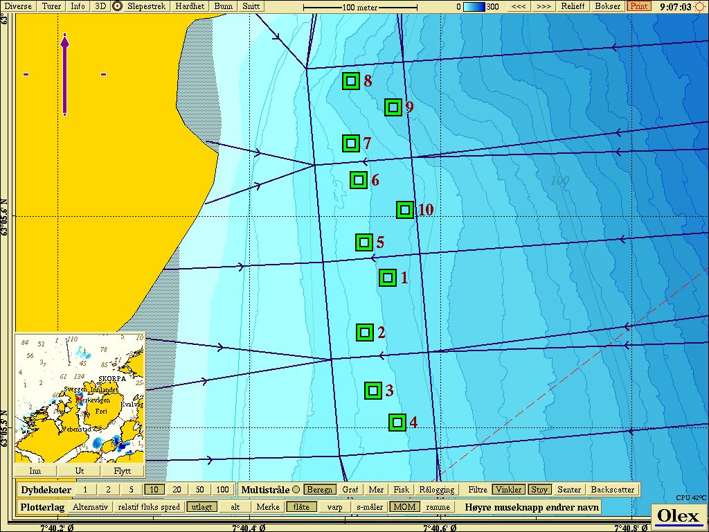 Vedlegg. Prøvetakningssted Kart nr : Topografisk kart med avmerking av anlegget og prøvestasjonene. Merknad på prøvestedene.