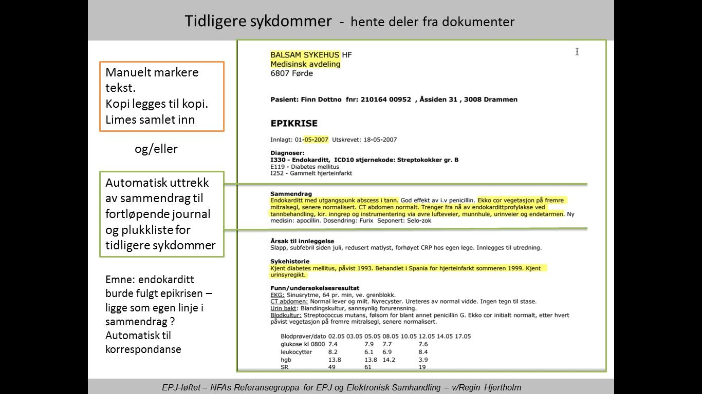 3. mfang og avgrensninger Dette dokumentet beskriver de funksjonelle behovene med tilhørende krav. Dokumentet omhandler kun krav til EPJ-systemer og ikke til andre samhandlende parter. 4.