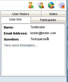 Chat med brukere User info Under fanen «User info» finner du