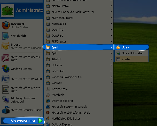 Innledning Instant messenger programmet Spark skal være installert på din maskin.