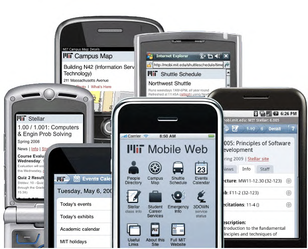 MIT Mobile Web 15 Universitetet MIT i USA har et omfattende mobilt nettsted. Da dette er noe som ligner på det vi vil få til med F.I.F.F.I.G., har vi sett nærmere på funksjonaliteten de tilbyr.