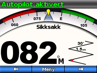 Bruke mønsterstyring Autopiloten kan styre båten i forhåndsdefinerte mønstre for fisking, og den kan også utføre andre spesialmanøvre, for eksempel U-svinger og mann over bord-henting.