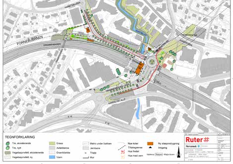 Stasjonen vil betjene de eksisterende boligområdene på nordsiden av E18, samt kontor og næringsbyggene på sørsiden.