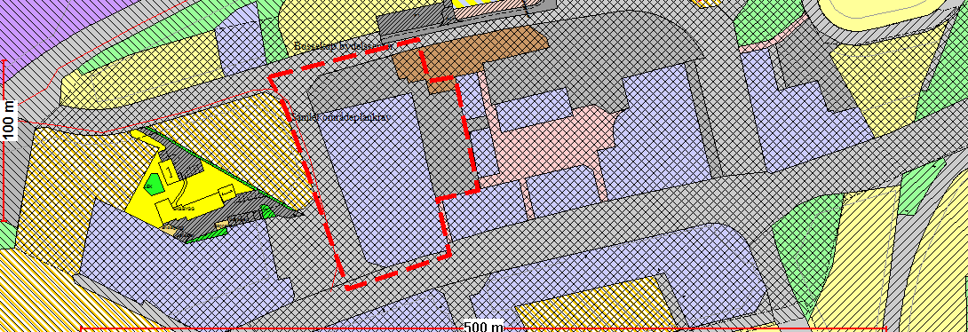 Figur 4: Planstatus med planavgrensning I bestemmelsene til kommuneplanens arealdel 2.4.1 b) står det at det inntil områdeplan for Bossekop er vedtatt skal kunne gis tillatelse til tiltak i henhold til gjeldende planstatus.