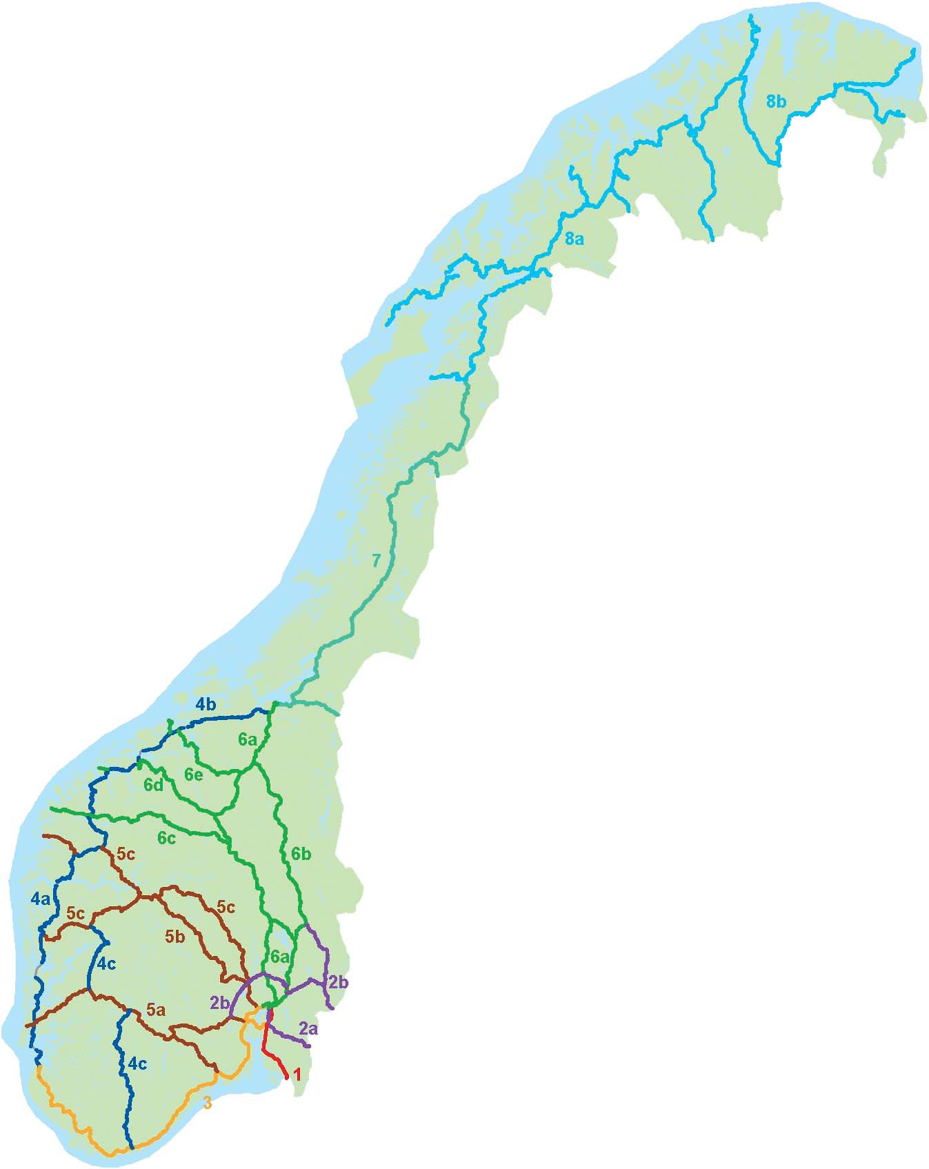 1 Stamvegnettet i dag Stamvegene er hovedpulsårene i det overordnede nasjonale vegtransportsystemet. De forbinder landsdeler og regioner med hverandre samt knytter Norge til utlandet.