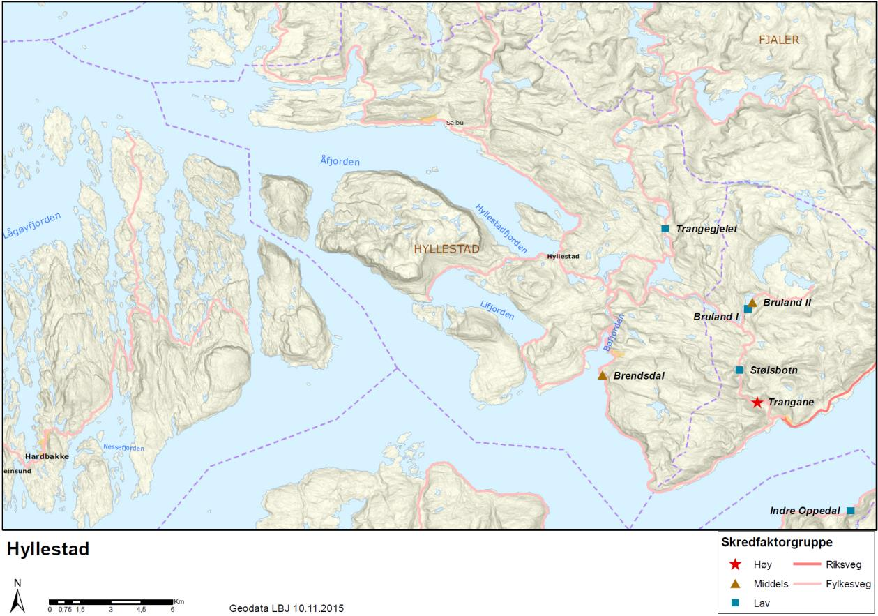 3.2 Delstrekning 2 Rutledal Dalsfjordbrua Kystvegen: Rutledal-Dalsfjordbrua Delstrekning 2 følgjer i hovudsak fv. 57 frå Rutledal til Dalsfjordbrua. Det ligg berre føre eit alternativ for strekninga.