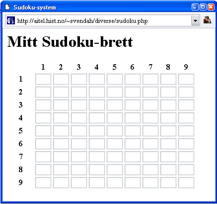 Sudoku-feberen brer om seg. Et standard Sudoku-brett er delt i 9 x 9 ruter, som igjen er inndelt i 9 bokser a 3 x 3 ruter.