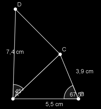 NIVÅ F F.2: Kunne tegne en firkant ut fra opplysninger om vinkelstørrelser og lengder. Eksempel-oppgave: I ABC er B=67,5. AB = 5,5cm og BC = 3,9cm. ABC er en del av firkanten ABCD. CAD=45 og BD=7,4cm.