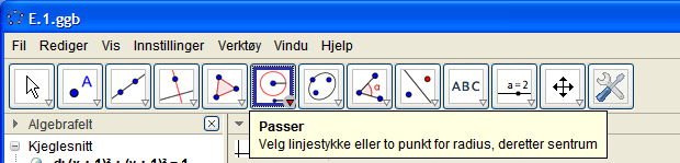 NIVÅ E Denne passeren kan vi bruke til å måle avstander.