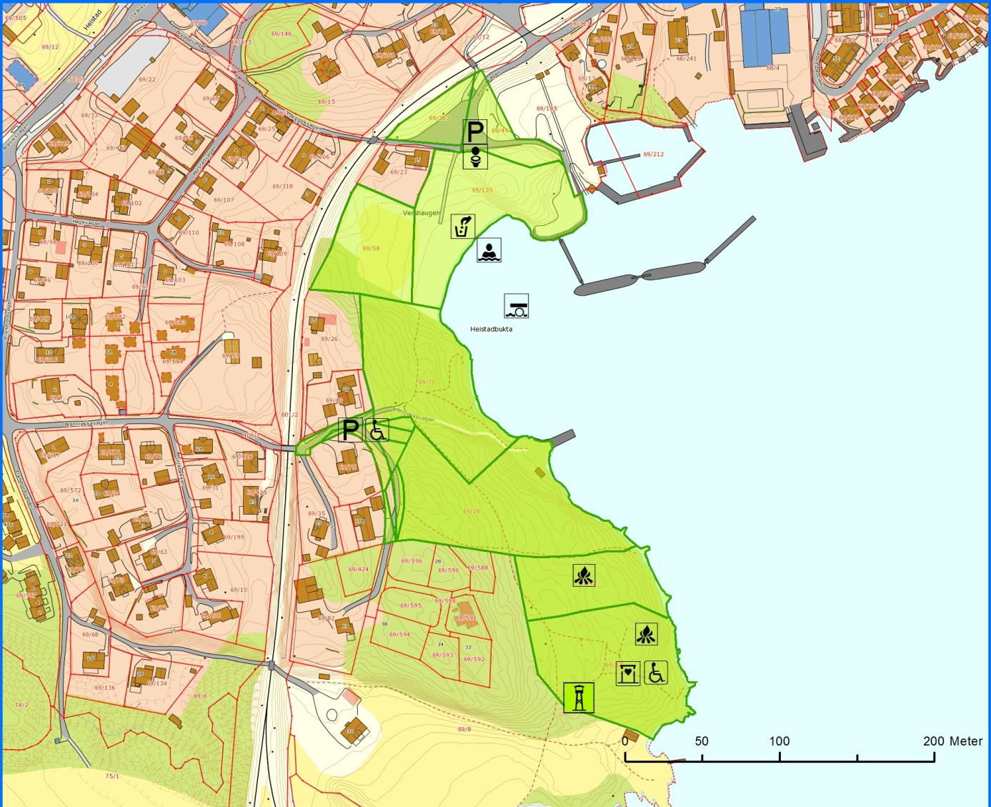 DEL 2.26 Forvaltningsplan Porsgrunn kommune: Heistad badeplass 1. Områdebeskrivelse/status Gnr/ Bnr 65/58 135, 70 FS-nummer naturbase.