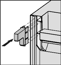 Oppstart u For apparater med vedlagte vegg-avstandsstykker, må avstandsstykkene monteres øverst til venstre og høyre på baksiden av apparatet. FORSIKTIG Fare for personskade hvis døren slår ut!