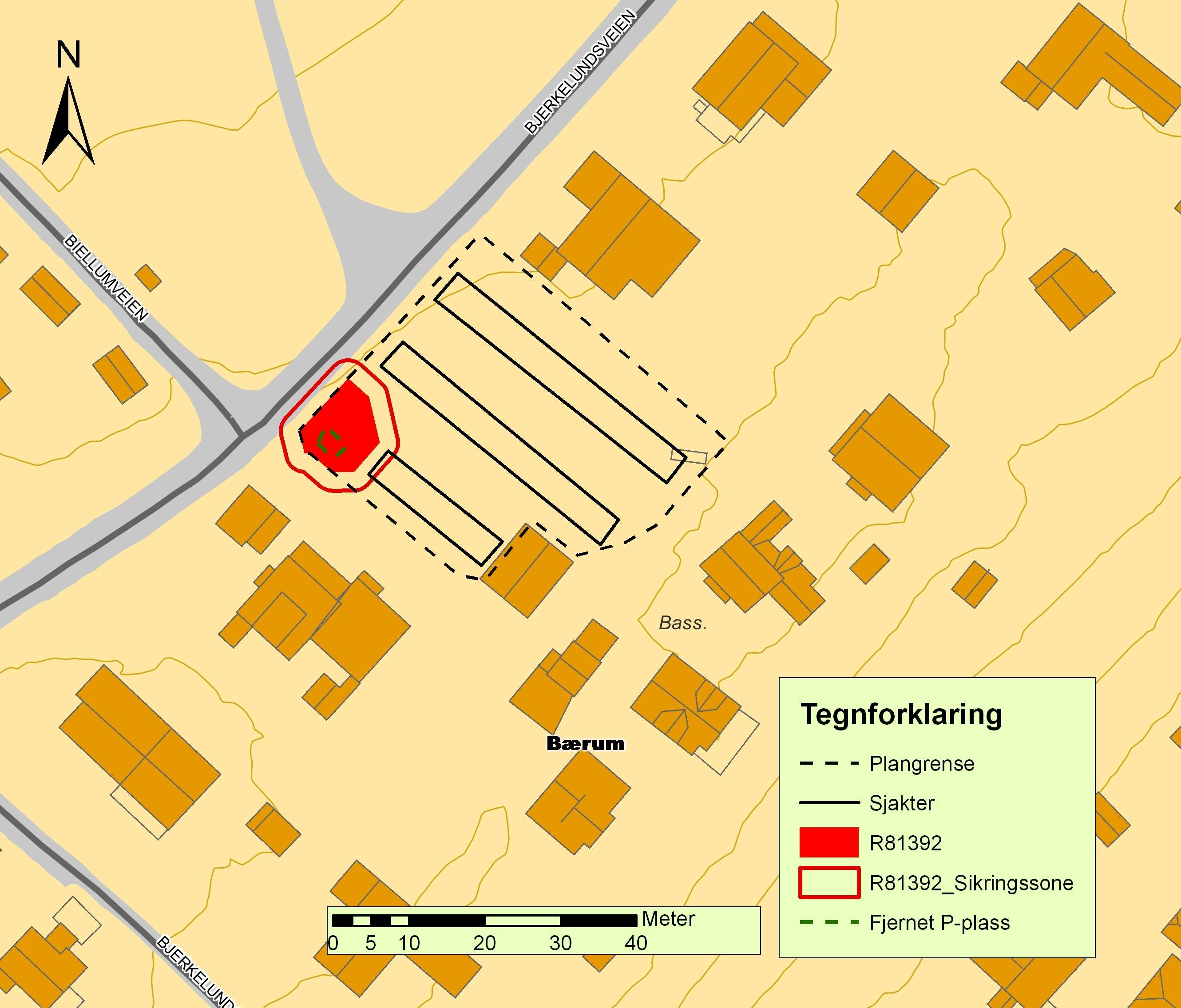 Innledning I forbindelse med deling av tomten Bjerkelundsveien 78 H, gbnr. 19/1382 Nadderud, Bærum kommune, Akershus fylke er det foretatt en arkeologisk registrering.