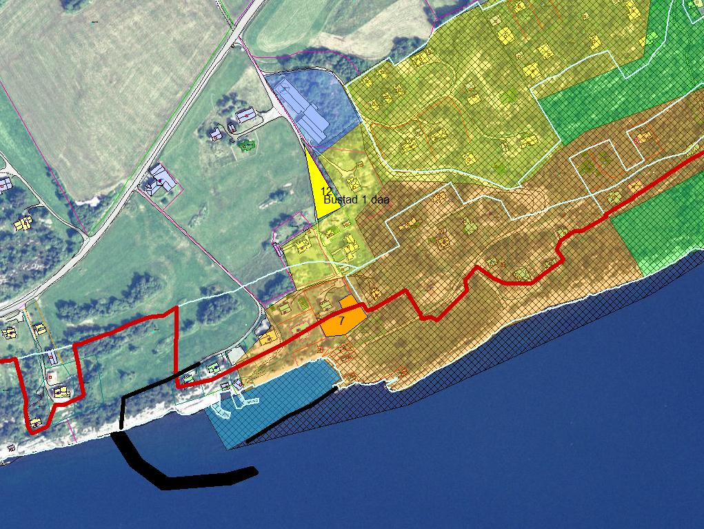 Revsneset Bustad 12 Hytte 7 Molo Hytte 7 er i tråd med eksisterande plan, og må søkjast om på vanleg måte.